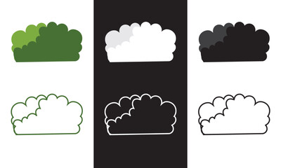 Bush clipart. Isolated on a white and black  background. vector illustration. EPS 10	