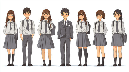 Obraz premium 高校生のイラスト