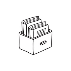 Illustration of an folder file filled with documents