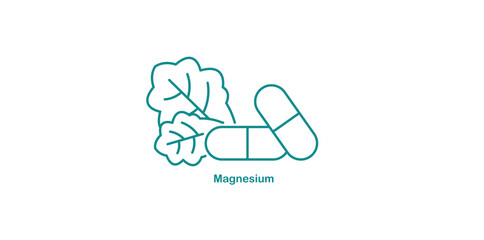 Magnesium Icon for Muscle Relaxation and Bone Health