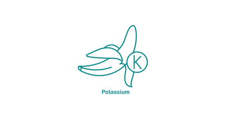 Potassium Icon Indicating Electrolyte and Heart Health