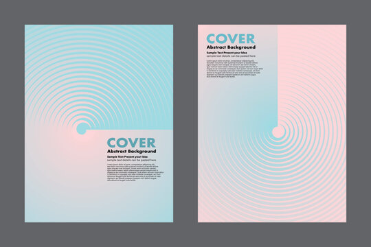 Abstract circles and lines spiral geometric vector background design with gradient turquoise green and pink, gentle color, minimalist styles, for cover, digital art, poster, modern echo sound.