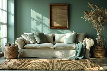 Chic living room design featuring a cozy sofa and elegant coffee table for modern comfort