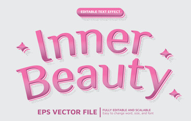 Editable Text Effect with Soft Pink Style