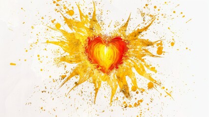 a minimalist representation of the human heart as a radiant beacon, emitting waves of love and compassion into the surrounding darkness