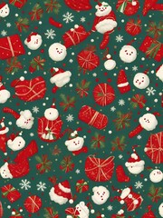 Christmas ornaments and decoration seamless pattern. Cute christmas seamless pattern