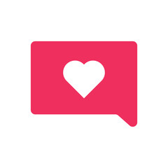 Love bubble speech icon isolated background. Vector illustration