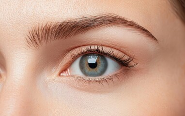 Obraz premium Artistic visualization of blepharoplasty recovery, highlighting smooth skin and rejuvenated appearance postsurgery