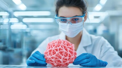 Medical professional using a 3D printer to create custom healthcare solutions, 3D printing technology, customization healthcare