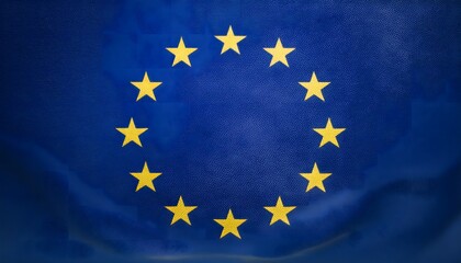 Round Europe flag with stars, European Union