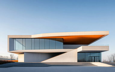 Fototapeta premium Minimalist modern architecture and spatial structure