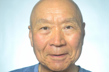 笑顔の老人のクローズアップ