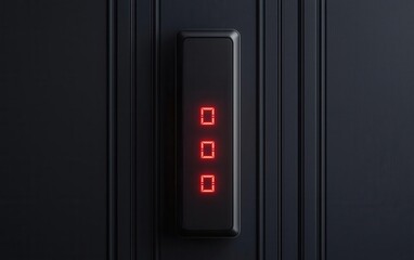 Smart home lock, floating digital numbers, hightech minimalistic design, security innovation