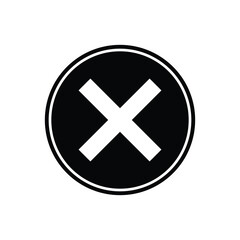 Close cross mark icon symbol. Vector isolated background
