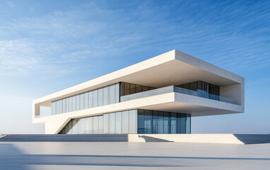 Fototapeta premium Minimalist modern architecture and spatial structure 