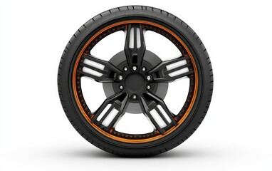 Obraz premium Wheels, tires and discs , Car tire isolated on white background
