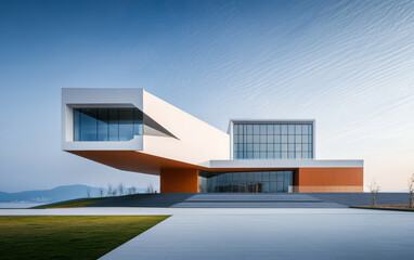 Minimalist modern art building space structure