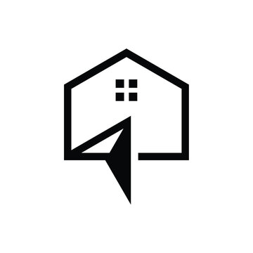 Home compass arrow logo design inspiration