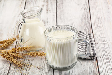 Organic milk in the glass