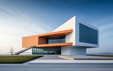 Minimalist modern architecture and spatial structure
