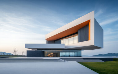 Minimalist modern architecture and spatial structure