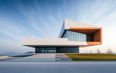 Minimalist modern architecture and spatial structure