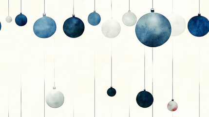 Simple Watercolor Christmas Ornaments Hanging Decor