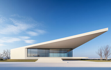 Fototapeta premium Minimalist modern architecture and spatial structure