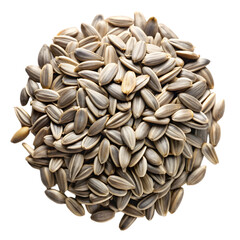 sunflower seeds pile top view isolated on transparent background