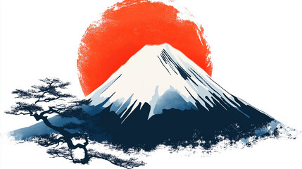 富士山のイラスト背景素材