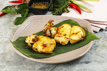 Delicous Grilled cuttlefish with sauce