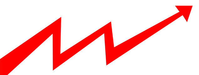 Up red business arrow target on white background design template. Investment value economy growth concept.