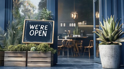 The Open Sign at Entrance