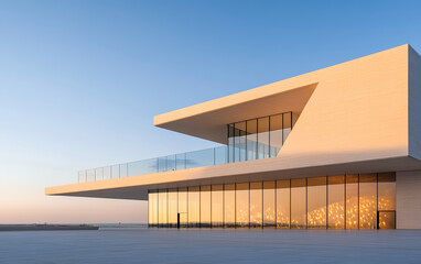 Fototapeta premium Minimalist modern architecture and spatial structure