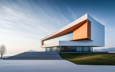 Fototapeta premium Minimalist modern architecture and spatial structure 