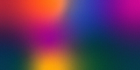 Obraz premium Abstract blurred gradient background in bright colors. flat background gradient orange, pink blue, backdrop or background. abstract glowing grainy gradient noise texture poster header banner design 