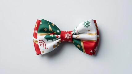 red bow tie Christmas with White background