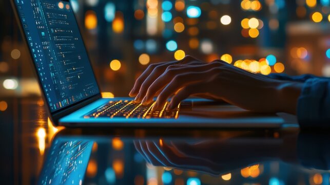 The Laptop with Coding Hands