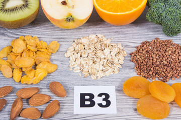 Various products or ingredients as source natural vitamin B3 and minerals