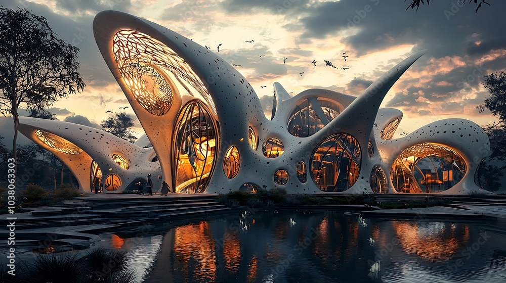 Aufkleber Exploring an architectural wonderland structures that morph and transform in a captivating display of creativity