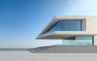 Fototapeta premium Minimalist modern art building space structure 