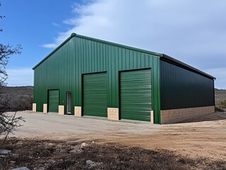 Fototapeta premium Agricultural Warehouse for Farming Equipment and Storage --ar 4:3 --style raw --v 6.1 Job ID: 6a4d683f-2a62-4ea0-83b9-84716da5ae07