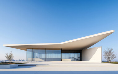 Fototapeta premium Minimalist modern architecture and spatial structure 
