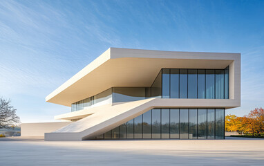 Fototapeta premium Minimalist modern architecture and spatial structure 