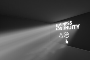 Fototapeta premium BUSINESS CONTINUITY rays volume light concept 3d illustration