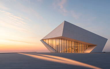 Fototapeta premium Minimalist modern architecture and spatial structure 