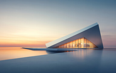 Fototapeta premium Minimalist modern architecture and spatial structure 