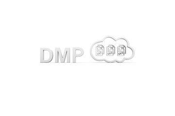 DMP concept white background 3d render illustration