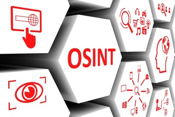 OSINT concept cell background 3d illustration