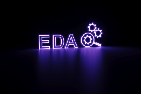 EDA neon concept self illumination background 3D illustration